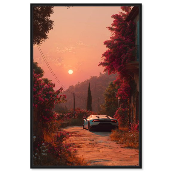 Watch the Sunset Canvas Print Travel Wall Art by Art Remedy, Black Frame, 36 x 54