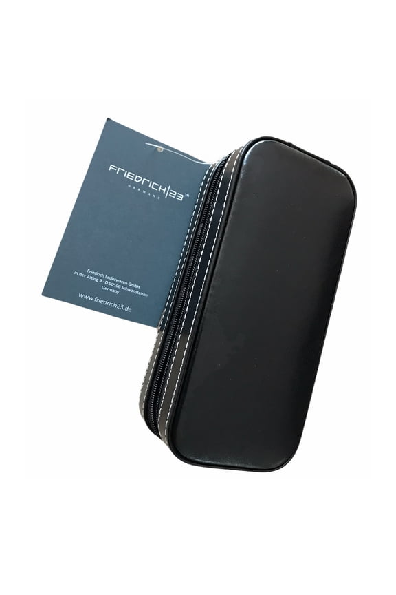 Watch travel case with zipper for 2 watches