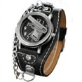 thumbnail image 1 of Watch with Gun Design Antique Silver Color Wide Band Police Pistol Glow in Dark Hands Watch-355-B, 1 of 5