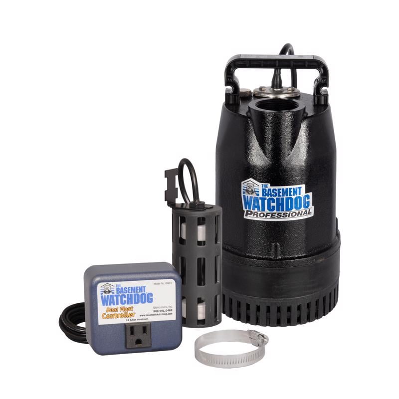 1/2 HP Black Cast Iron Submersible Sump Pump with Dual Reed Switch