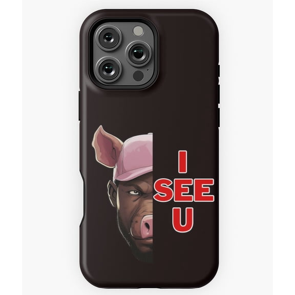 Watcher Pig Raises Anxiety Funny Meme Phone Case for iPhone 16 15 14 13 12 11 Pro Max
