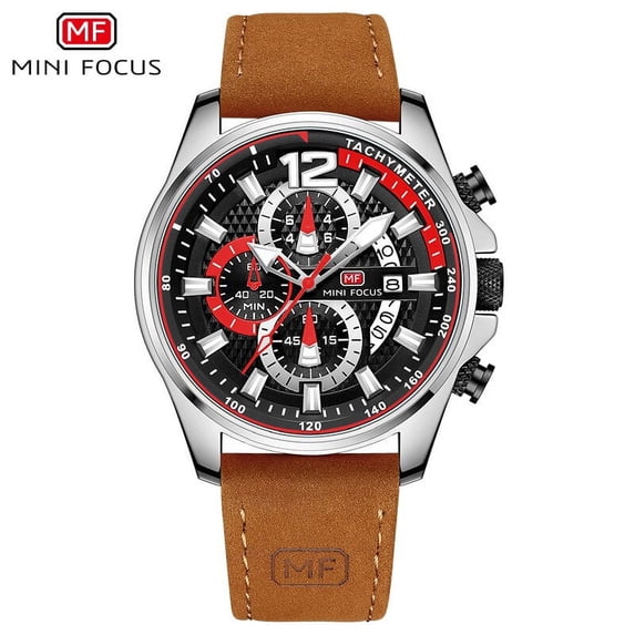 Watches For Men Top Brand Luxury Quartz Fashion Casual Wrist Watch Brown Leather Strap Chronograph Relogio Masculino Wristwatch