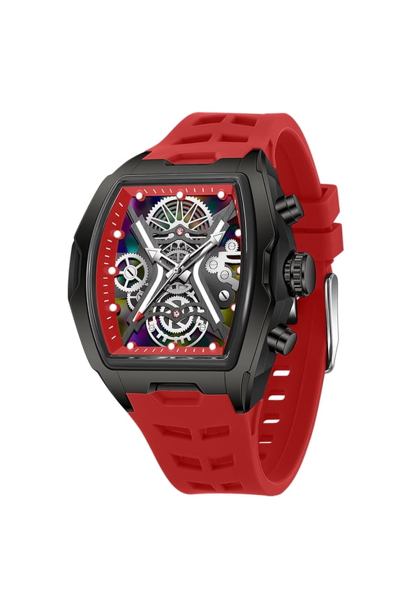 Watches for Men Relojes para Hombres White Wristwatch with Digital Analog Dual Time Display Countdown Stopwatch Punk Cool Design 5ATM Waterproof Mens Watch