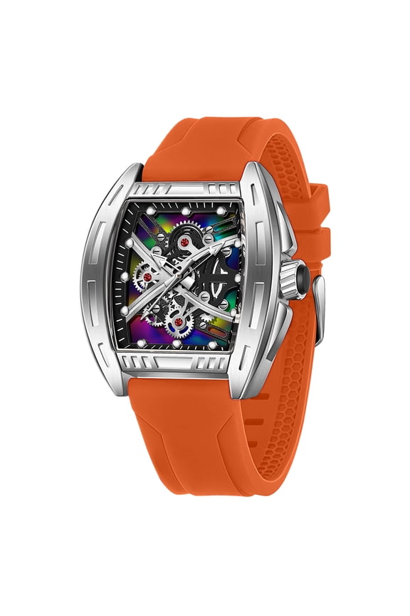 Watches for Men Relojes para Hombres White Wristwatch with Digital Analog Dual Time Display Countdown Stopwatch Punk Cool Design 5ATM Waterproof Mens Watch