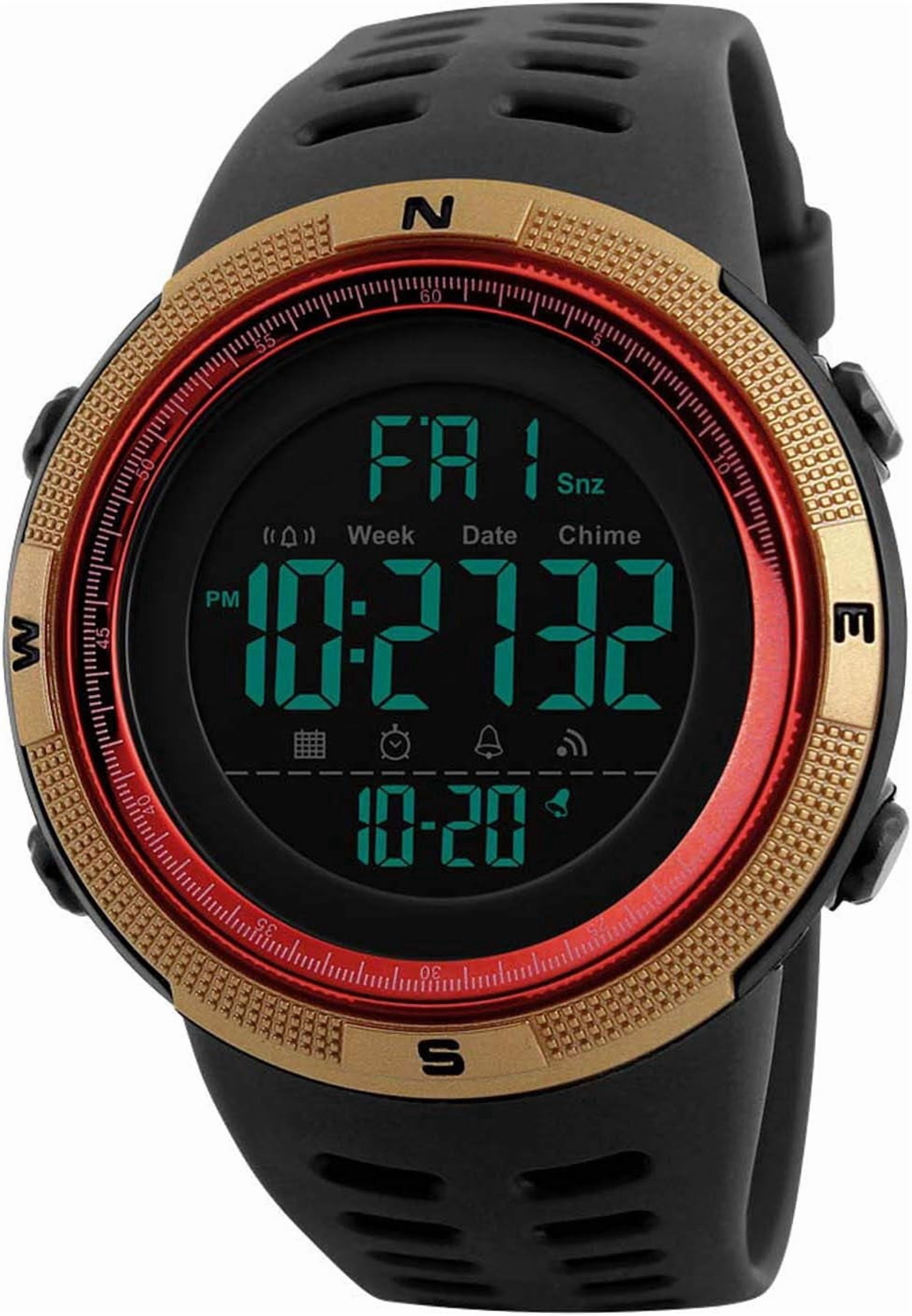 Watches Men's Digital Sports LED Watch Large Face Military Casual ...
