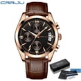 thumbnail image 1 of Watches Mens CRRJU Top Brand Luxury Sports Watch Men Fashion Leather Wristwatch with Calendar for Men Black Male Clock, 1 of 1