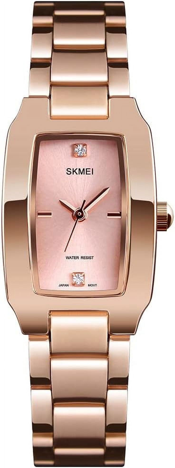 Watches for Women Ladies Female Diamond Square Stainless Luxury Fashion Small Slim Analog Quartz Waterproof Dress Casual Simple Wife Gifts Wrist Watch