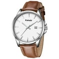 thumbnail image 1 of Watches for Man Minimalist Quartz Watch with Leather Strap & Calendar 30M Water Resistant Watch Gift for Man, 1 of 8