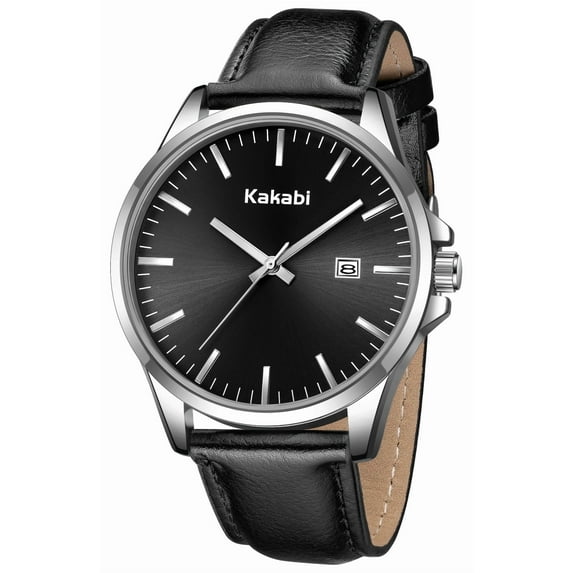 Watches for Man Minimalist Quartz Watch with Leather Strap & Calendar 30M Water Resistant Watch Gift for Man