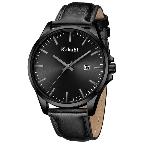 Watches for Man Minimalist Quartz Watch with Leather Strap & Calendar 30M Water Resistant Watch Gift for Man