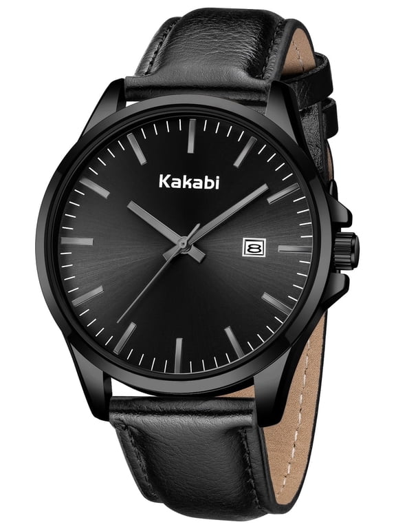 Watches for Man Minimalist Quartz Watch with Leather Strap & Calendar 30M Water Resistant Watch Gift for Man