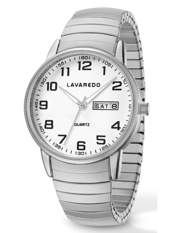 Watches for Men Analog Quartz Watches with Stainless Steel Expansion Band, Waterproof Watches Father's Day Gifts for men