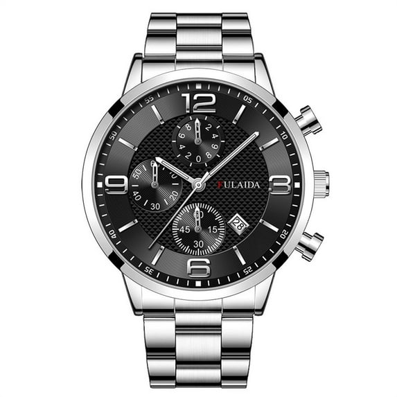 Watches for Men Fashion Sport Stainless Steel Case Steel Band Quartz Analog Wrist Watch