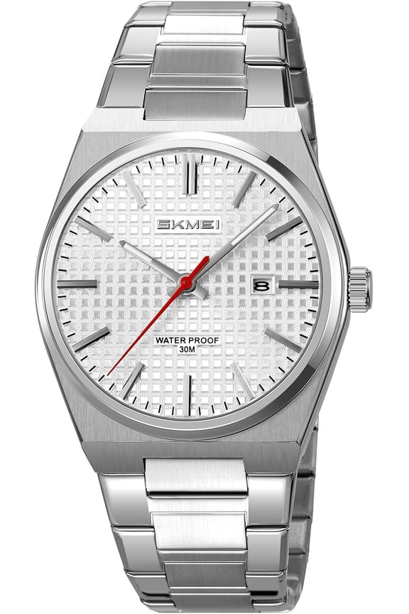 Watches for Men,Luxury Round Big Face Business Dress Analog Quartz Mens Wristwatch with Stainless Steel Waterproof Date Display Gifts for Men