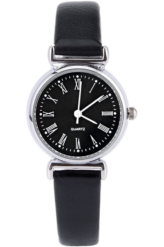 Watches for Men: Quartz analog watch with a round musical note dial and PU strap.