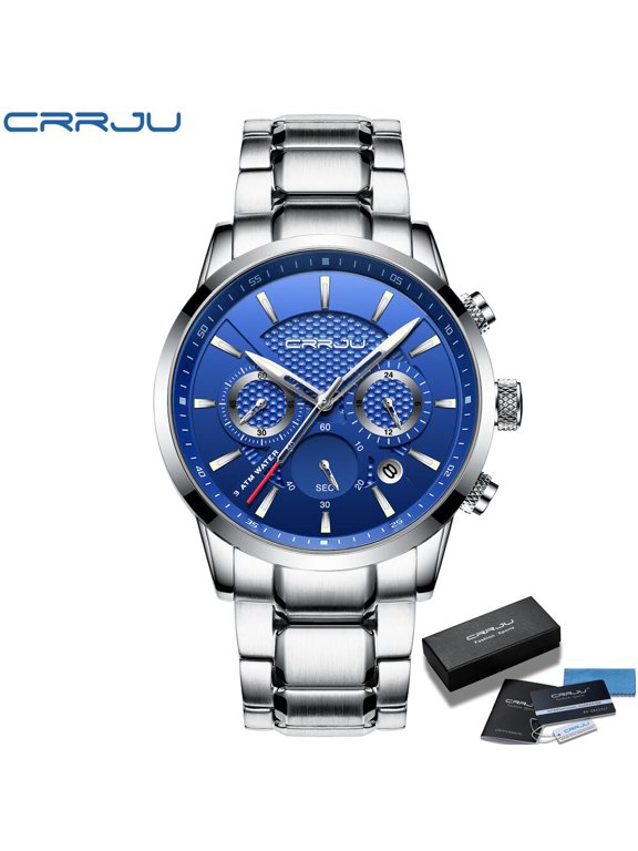 Watches for Men Warterproof Sports Mens Watch CRRJU Top Brand Luxury Clock Male Business Quartz Wristwatch Relogio Masculino