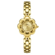 Watches for Woman Fashion Floral-Shaped Dial Quartz Wristwatch with Stainless Steel Strap Waterproof Ladies Gold-Tone Wristwatch Gift for Woman