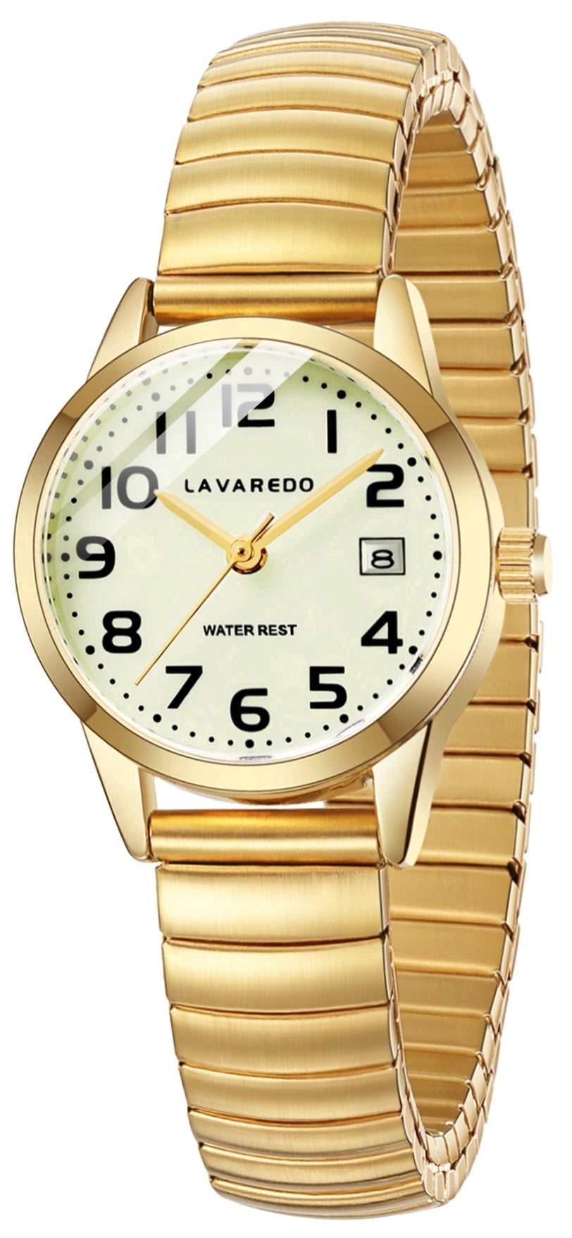 Watches for Women Easy Reader Analog Ladies Quartz Watches with Stainless Steel Expansion Band, Waterproof Watches Gift For Women -M Size