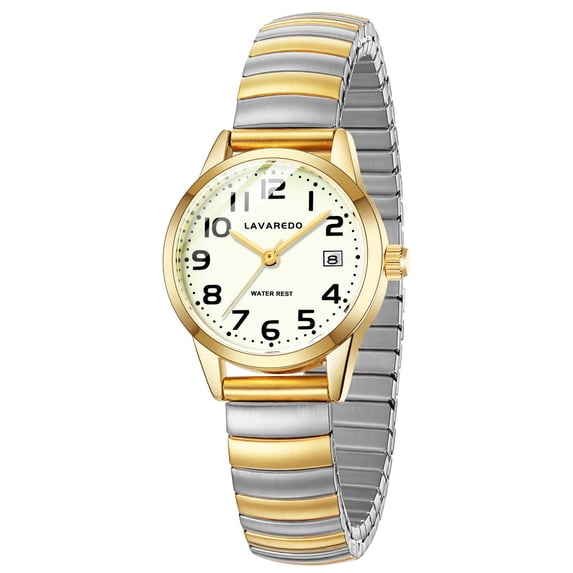 Watches for Women Easy Reader Analog Ladies Quartz Watches with Stainless Steel Expansion Band, Waterproof Watches Gift For Women -M Size