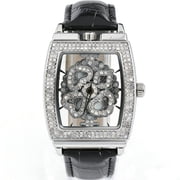 Watches for Women Luxury Easy Read Analog Quartz Dress Women's Watch with Rotating Snowflake Dial Rhinestone Leather Strap