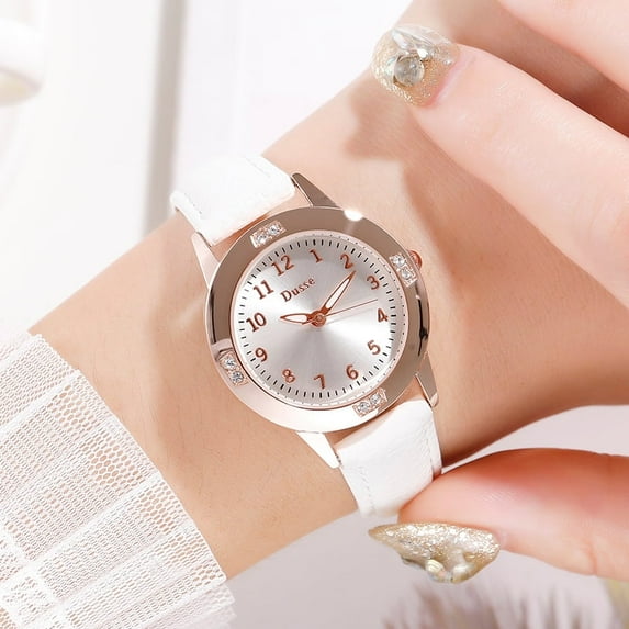 Watches for Women Quartz Movement Waterproof Watch with Leather Band Elegant Ladies Watch Gift for Woman