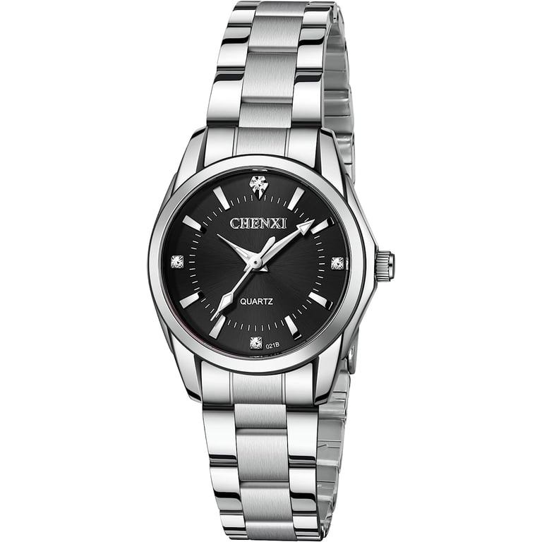 Womens Black Dial Analog Quartz Silver Stainless Steel Luminous Waterproof Watch Amazon.com: Watches for Women Analog Quartz Silver Stainless  main image 4
