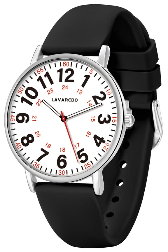 Watches for Women Ultra-Thin Waterproof Nurse Watch with Silicone Band,Military Time Luminous Easy Read Dial Watch Birthday Gift for Women Men