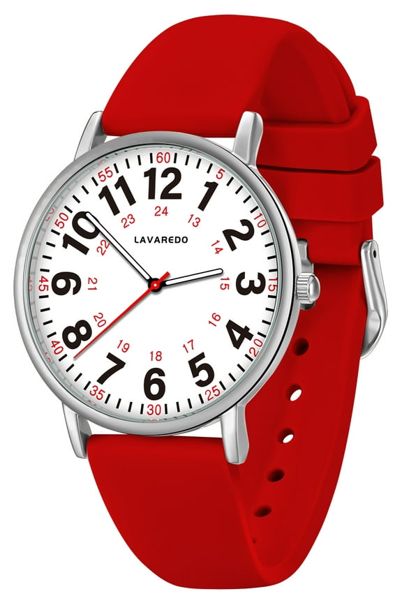 Watches for Women Ultra-Thin Waterproof Nurse Watch with Silicone Band,Military Time Luminous Easy Read Dial Watch Birthday Gift for Women Men