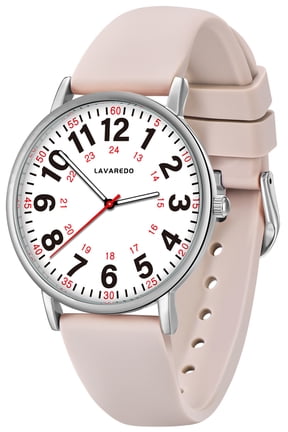 Watches for Women Ultra-Thin Waterproof Nurse Watch with Silicone Band,Military Time Luminous Easy Read Dial Watch Birthday Gift for Women Men