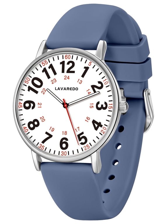 Watches for Women Ultra-Thin Waterproof Nurse Watch with Silicone Band,Military Time Luminous Easy Read Dial Watch Birthday Gift for Women Men