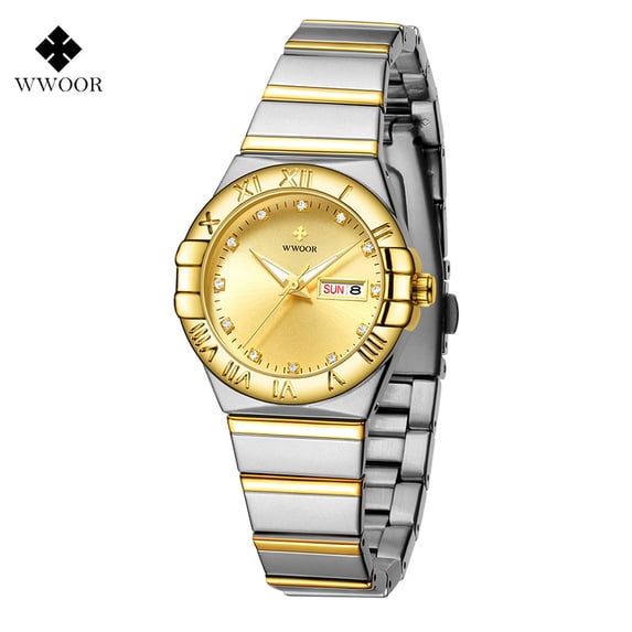 Watches for Women, Women's Wristwatches, Ladies Waterproof Stainless Steel Analog Small Dainty Gold Watch for Women