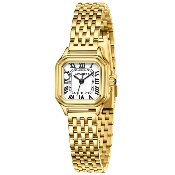 Watches for Women with Rectangular Roman Numeral Dial Stainless Steel Vintage Strap Quartz Waterproof Watches for Ladies,Gifts for Women