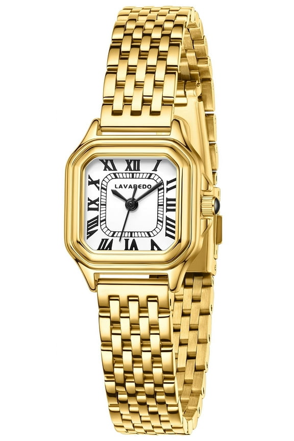 Watches for Women with Rectangular Roman Numeral Dial Stainless Steel Vintage Strap Quartz Waterproof Watches for Ladies,Gifts for Women
