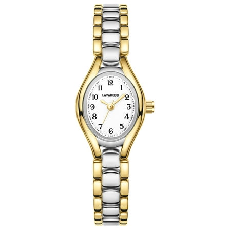 Watches for woman Elegant Oval Dual-Tone Ladies Quartz Watch with Arabic Numerals and Stainless Steel Strap Ladies Business Waterproof Watch