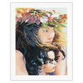 thumbnail image 1 of Watching the Hula (Ka Nānā ʻAna O Ka Hula) - Hawaiian Mother and Son - From an Original Watercolor Painting by Janet Stewart - Fine Art Rolled Canvas Print 20in x 26in, 1 of 4