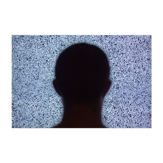 Watching TV - Los Angeles California Photography Silhouette Abstract Surrealism Modern Art Psychedelic Minimalist Mystical Unframed Wall Art Print 4 x 6 inches