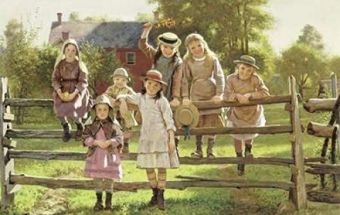 Watching The Train Canvas Art - John George Brown (12 x 18)