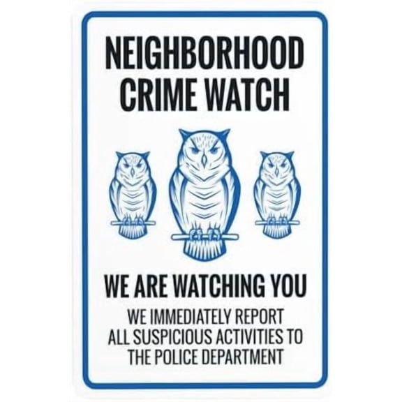 We Are Watching You We Immediately Report All Suspicious Activities To The Police Warning Signs, Metal Sign, Use for Business Wall Decor Personalized Custom 8 x 12 Inch
