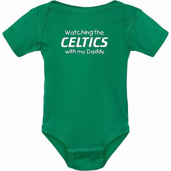 Watching the Celtics with My Daddy Baby Bodysuit (Newborn)
