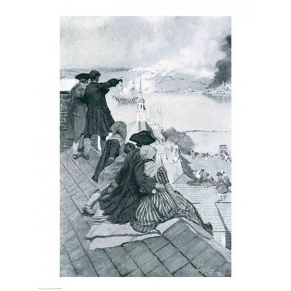 Watching the Fight at Bunker Hill Poster Print by Howard Pyle
