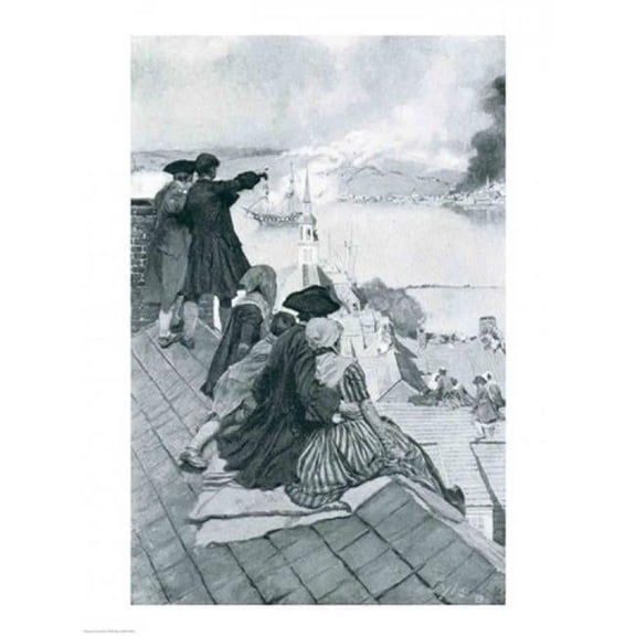 Watching the Fight at Bunker Hill Poster Print by Howard Pyle