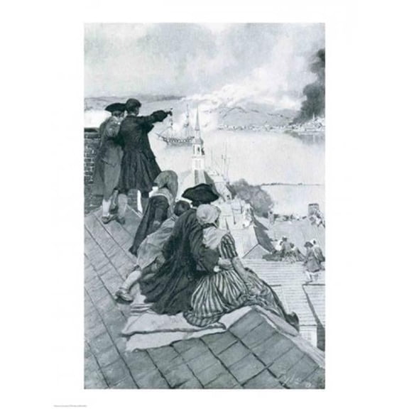 Watching the Fight at Bunker Hill Poster Print by Howard Pyle