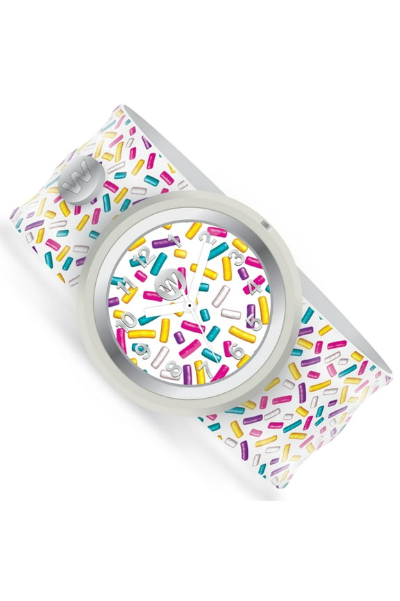 : Slap Watch - Sprinkles - Kids Analog Watch, Water Resistance, 9" Silicone Slap Band, Interchangeable Face, Girls & Boys, Ages 5+