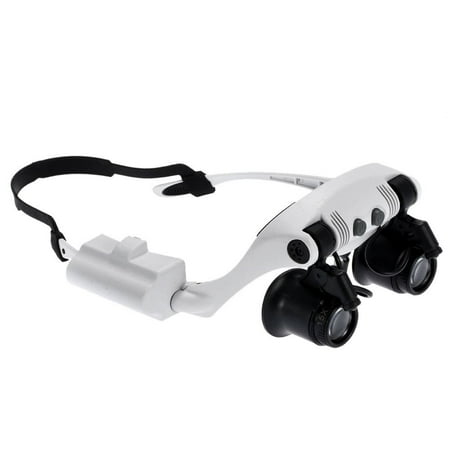 Watchmaker Artworks Magnifier Watch Repair Magnifier Loupe Glasses With LED Light 8 Lens 10/15/20/25 Magnification Times