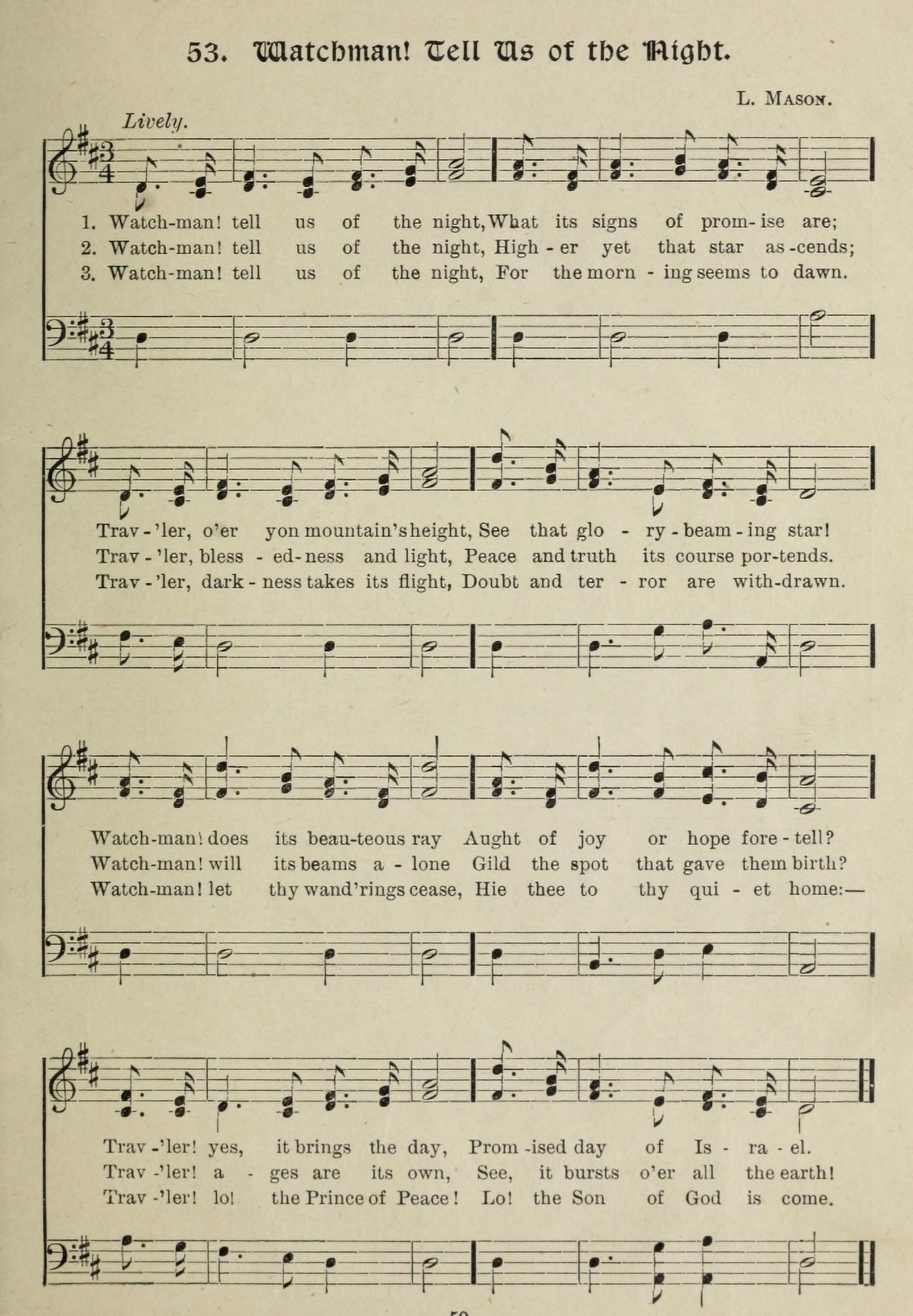 Watchman Tell us of the Night Gems of Christmas Song 1910 Canvas Art - (18 x 24)