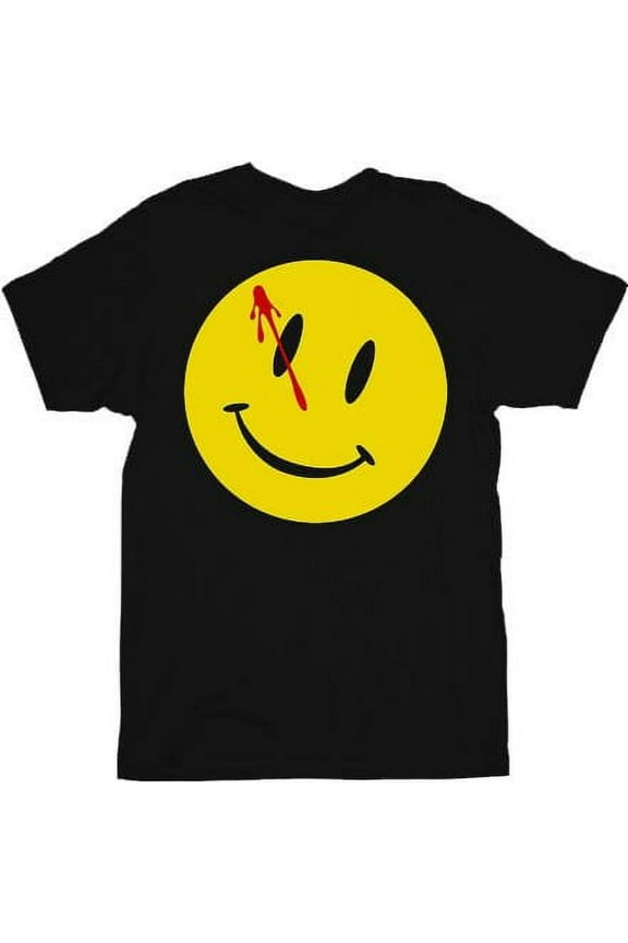 Watchmen Bloody Smiley Face Black Adult T-Shirt