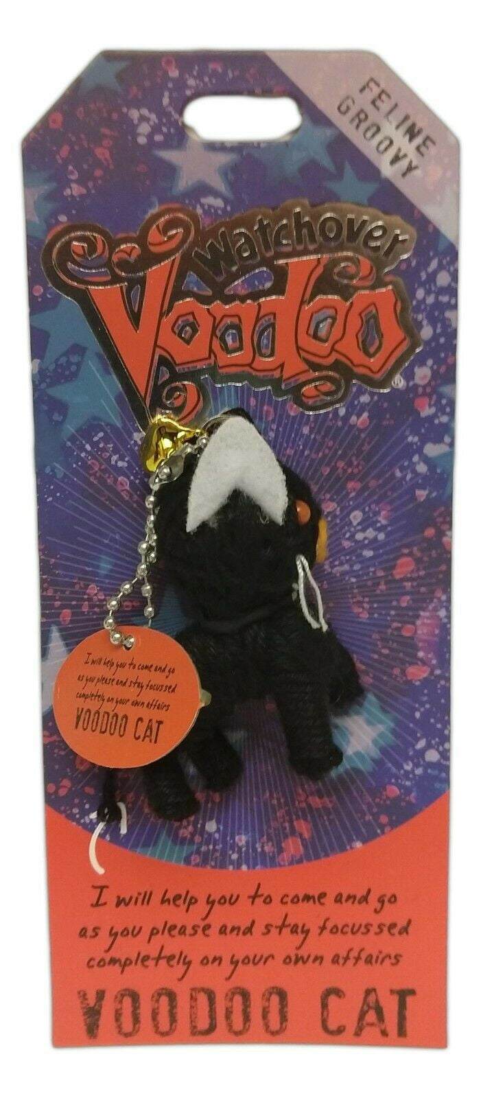 Watchover VOODOO DOLL Keychain, VOODOO CAT, Feline Groovy, 2.5" Tall