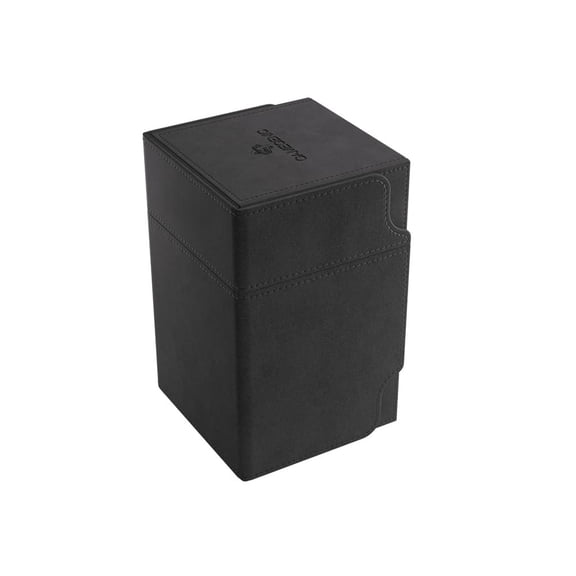 Watchtower 100+ Xl Convertible Deck Box - Double-sleeved Card Storage Game Protector Nexofyber Surface Holds Up To 100 Cards Black Color Made By