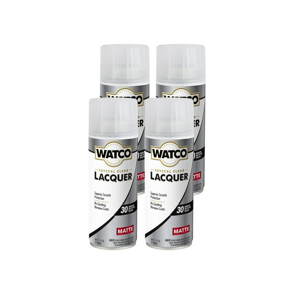 Watco 330122-4PK Lacquer Clear Wood Finish Spray, 11.25 oz, Clear Matte, 4 Pack