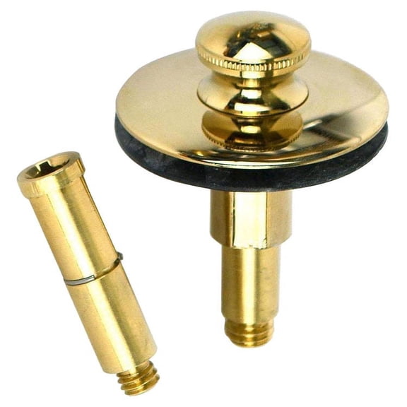 Watco 38516-PB Push Pull Polished Brass Replacement Stopper with 2 Pins